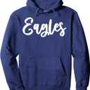 Eagles School Sports Team Mascot Town Go College Athlete Pullover Hoodie Size: Large