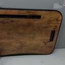 Foldable Lap Desk, Laptop Bed Desk, Portable Lap Table, Laptop Bed Table with Cup Holder & Tablet Slot & Lifting Handle for Working Writing Drawing & Eating - Rustic Brown