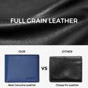 RUNBOX Leather Wallet for Men, Genuine Leather Mens Wallet Bifold Rfid Blocking with 12 Cards and 5 ID Windows, Minimalist Wallet for Men with Gift Box