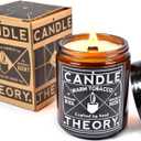 Candle Theory Warm Tobacco Scented Candle for Men 7.6 Ounce, Crackling Woodwick Manly Gift Home Bedroom