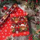 WRAPAHOLIC Reversible Highland Cow Christmas Wrapping Paper - Mini Roll - 17 Inch x 33 Feet - Cow and Snowflake Wrapping Paper for Xmas Holiday, Party Celebration