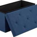 DUMOS 30 Inch Folding Storage Ottoman Bench, Large Hidden Storage Chest, 15"D x 30"W x 15"H