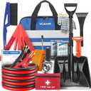 Car Emergency Kit with Jumper Cable, First Aid Kit, Winter Travel Assistance with Detachable Snow Shovel, Safety Emergency Kit for Cars, Trucks