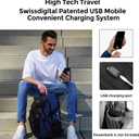 Swissdigital Design Travel Laptop Backpack for Men with USB SD803-12, Standard