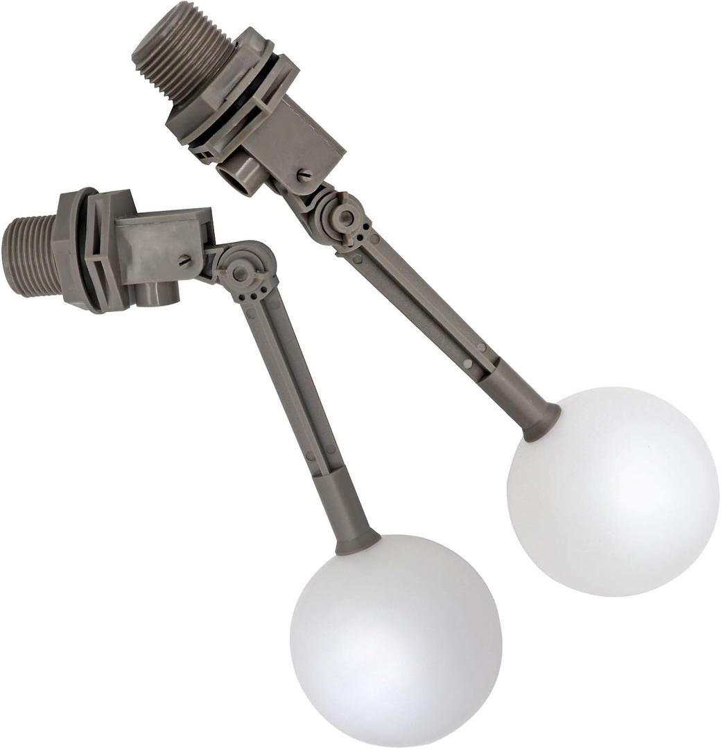 2 Pieces 1 Inch Water Float Valve with Adjustable Arm Automatic Fill Float Ball Valve for Livestock Water Tank Fountains