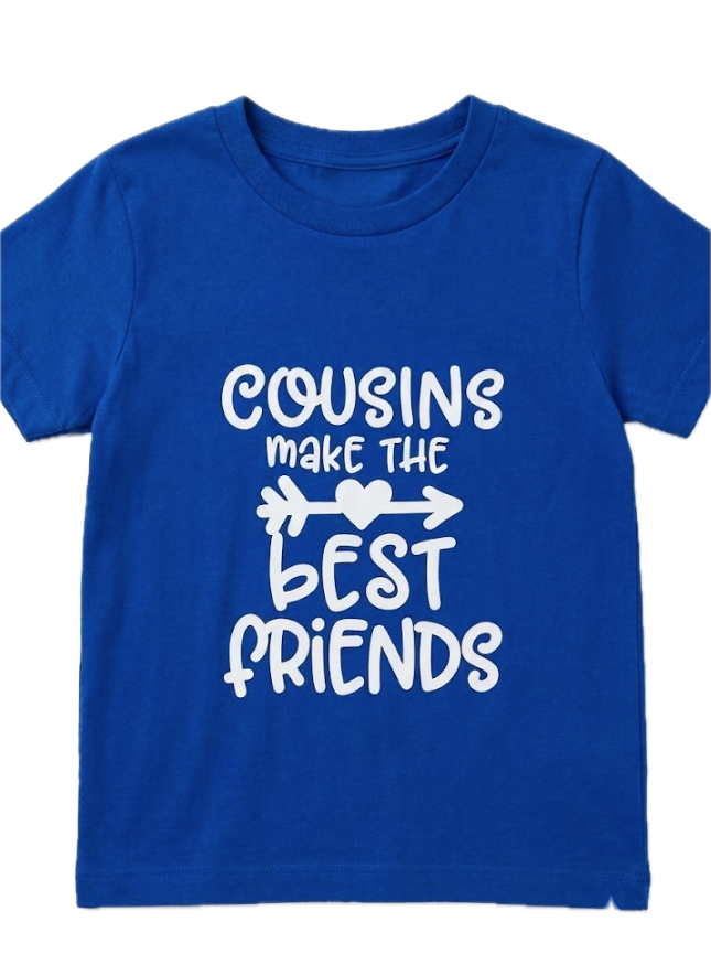 Cousins Make The Best Friends, Kids T-Shirt, Royal Blue, Size 2 