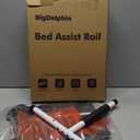 Bed Rails for Elderly Adults Safety - ASTM Approved Adjustable Bed Cane Supports 350LBS with Non-Slip Grip & Storage Pocket, Stable Bed Assist Rails for Seniors, Tool-Free (Medium, Black Curved Handle)