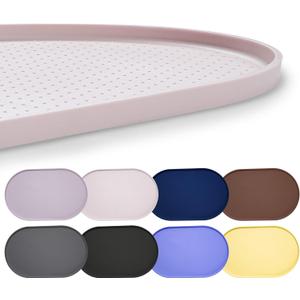 Hubulk 100% Waterproof Silicone Pet Feeding Mat with Raised Edge for Food and Water, Dog Bowl Mats, Cat Bowls Placemat with High Lip Protects Floor for Cats and Dogs (Dove, 24" L x 16" W)