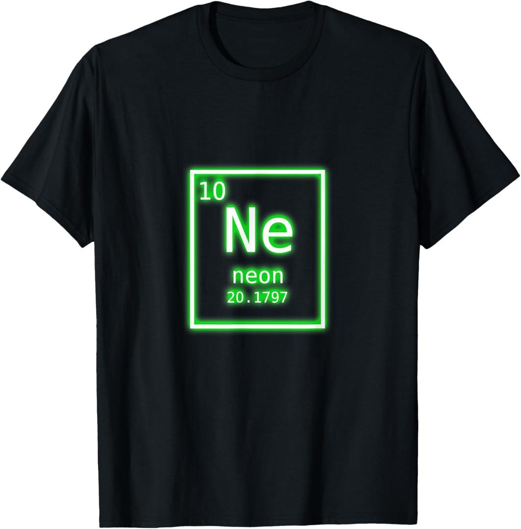 Neon Element Green Periodic Table Chemistry Nerd Costume T-Shirt Small