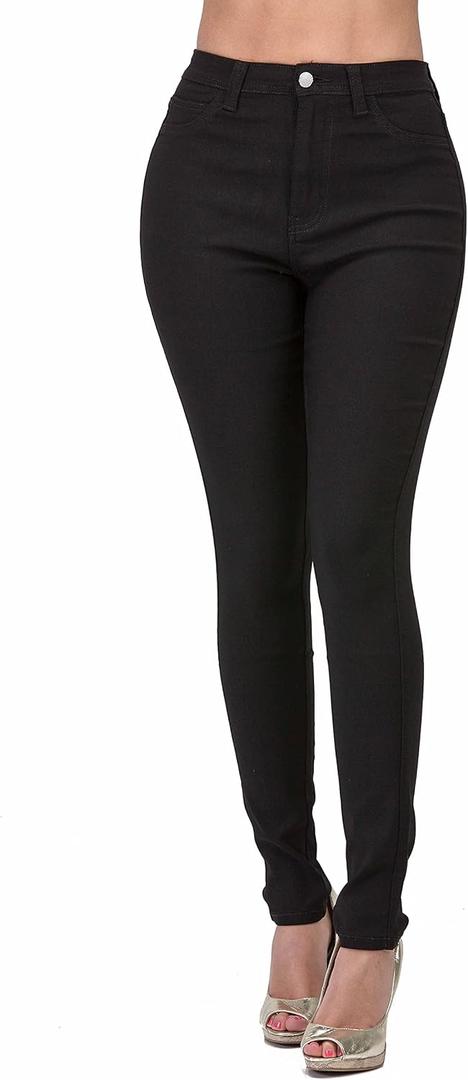 High Waisted-Rise Colored Stretch Skinny Destroyed Ripped Distressed Jeans for Women, S