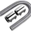 24" Stainless Steel Radiator Hose Flexible Coolant Water HoseUniversal Adapter Coolant Radiator Hose Kit With Chrome Caps