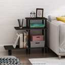 Furinno Turn-N-Tube 3-Tier Sofa Side Table, Espresso/Black, 31.5 in x 11.61 in x 25.63 in, 26 Inch-3 Tiers