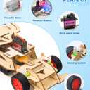 Poraxy STEM Kits for Kids 8-10, STEM Toys for Boys Ages 8-13, Remote Control Car, Wooden 3D Puzzles Science Kits 8-12 Projects Building Model, Birthday Gifts for 9 11 14 Year Old Teen Boys Girls