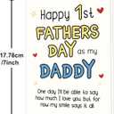 3 x IDU First Fathers Day Card, First Fathers Day Card Gifts for New Dad, Happy 1st Father's Day Cards Gift for New Dad Daddy Husband, Funny 1st Father's Day Cards Decorations from Baby Daughter Son