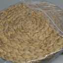 Gejoy 6 Sets Round Woven Placemats Woven Napkin Rings with Dinner Napkins Cloth, Water Hyacinth Placemats Heat Resistant Charger Plates Boho Wooden Modern Rings for Plates Wedding Dining Table