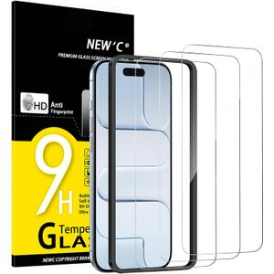 NEW'C 3 Pack Designed for iPhone Air Screen Protector (6.5 inches), Tempered Glass with easy installation tool included,Case Friendly Ultra Resistant (Transparent)