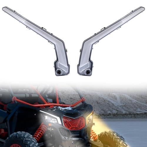 SAUTVS X3 LED Front Signature Fang Lights, LED Turn Signal Lights Assembly for Can-Am Maverick X3 XDS XRS Max Turbo R Trail Sport Max 2017-2026 Accessories (2PCS, Replace #710004994, 710004995)