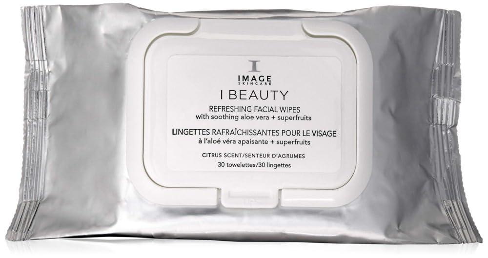 IMAGE Skincare, I BEAUTY Refreshing Facial Cleansing Wipes, Effectively Cleanse and Remove Makeup with Cucumber and Aloe Vera, 30 Count