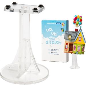 IMPRESA Acrylic Display Stand - Compatible with Lego Up House 43217 - 4.5 x 2.9 In Clear Acrylic Case - Floating Effect Riser & 360-Degree View for Up House Display