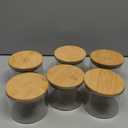 SHOWIN 15oz Glass Food Storage Jars, Glass Jars with Bamboo Lids, Kitchen Storage Jars, Set of 6, Canisters with Airtight Lids for Spice, Coffee, Cookie, Pantry Organizers