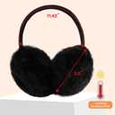 FSTEOE Winter Ear Muffs Women Warm Earmuff Girls Ear Warmers Soft Plush Outdoor Adjustable Ear Cover (Black, S)