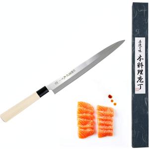 JapanBargain 1559, Japanese Yanagiba Knife Sashimi Knife Sushi Knife Japanese Chef Knife Made in Japan High Carbon Stainless Steel Extra Long Blade 10-1/2 inch, 270mm
