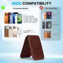 SHIELDON Genuine Leather Strong Magnetic Wallet for MagSafe, Phone Wallet Stand for Men Women, 6 Card Holders, Angle Adjustment, RFID Blocking, Compatible with iPhone 17/16/15/14/13/12 Series - Coffee