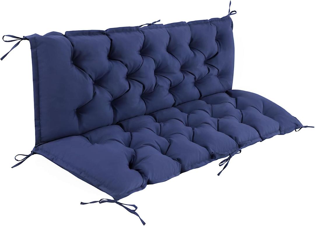 IASEAHK Porch Swing Cushions, Waterproof Swing Cushions for Outdoor Furniture, Patio Swing Cushion 3 Seater for Bench Seat, Glider, Settee, Loveseat, Wicker, 60404 Inch, Navy Blue