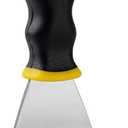 Mister Rui 3" Bent Scraper, Heavy Duty Paint Scraper Tool with Pole Socket Hammer End, Stainless Steel Bent Blade with Anti Slip Rubber Handle, Curved Floor Scraper for Cleaning, Removing, Repairing (Yellow)