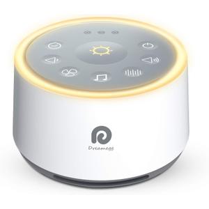 Dreamegg D1 Sound Machine Baby - White Noise Machine for Baby with Night Light, 24 High Fidelity Sounds, Timer & Memory Feature, Noise Machine with Nursery Lamps for Adults, Home, Office (White)