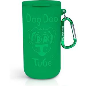 Dog Doo Tube Filled Dog Waste Bag Holders - Reusable Dog Poop Bag Tubes Designed to Keep in Odors and Germs (XLarge, Green)