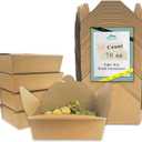70Oz 50Pcs Disposable Take Out Food Containers, Brown Food Boxes To Go Kraft Paper Takeout Box Microwaveble and Refrigerator Safe(70OZ-50PACK)