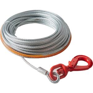 VEVOR Galvanized Steel Winch Cable, 3/8 Inch x 75 Feet 15,200 lbs Breaking Strength, Wire Winch Rope with Swivel Hook, Towing Cable Heavy Duty, Universal Fit for SUV, Large Off-Road Vehicle, Truck