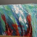 Yotree Wall Art, 24x48 Inch Paintings Oil Hand Painting Colors Fishes Painting 3D Hand-Painted On Canvas Abstract Artwork Art Wood Inside Framed Hanging Wall Decoration Abstract Painting