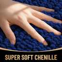 OLANLY Thick Bathroom Rugs 36x24, Extra Soft Absorbent Chenille Bath Rugs, Rubber Backing, Machine Wash Dry, Bath Mats for Bathroom Floor, Tub and Shower, Home Decor Accessories, Navy