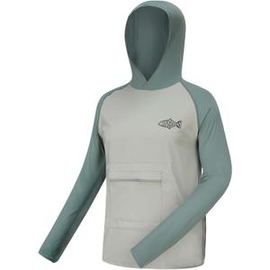 UPF 50+ Sun Protection Hoodie Shirt Rash Guard Long Sleeve Shirt#1012 (Small, Forest Mist)
