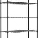 REGILLER 5-Wire Shelving Metal Storage Rack Adjustable Shelves,17.7" D35.4" W72.3" H Standing Storage Shelf Units for Laundry Bathroom Kitchen Pantry Closet (Black)