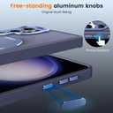 Compatible with Samsung Galaxy S23 Ultra Case with Magnetic Ring Stand, Military Drop Protection, Anti-Scratch/Anti-Fingerprint Translucent Matte Case for S23 Ultra (Dark Blue)