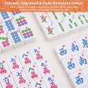 Mahjong Tile Set, American Mahjong Tile Set with 2 Dice, 166 Colorful Engraved Mahjong Tiles (1.2) (Classic White)