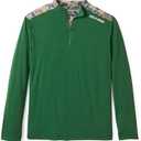 Field & Stream Men's Roll Cast Performance Quarter Zip with Drirelease®, Field Green/ Camo, Small