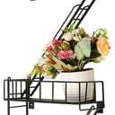 Zonon Fire Escape Wall Shelf Hanging Metal Ladder Shelves Wall Decor Cool Bookshelf Organizer Floating Shelves Action Figure Shelf for Home Bedroom Storage Display(3 Tier)