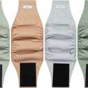 Male Dogs Diapers Belly Bands(4Pack), Washable Reusable Male Boy Doggy Wraps Panties for Doggie Puppy Pooping Potty Training Incontinence Marking Paal para Perro Brown Gray Green Cyan X-Large
