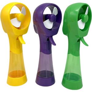 3 Pack Elite Battery Powered Handheld Water Misting Fans Personal Outdoor Cooling Fan (Yellow/Purple/Green)