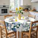 Eikione Round Tablecloth 70inch Floral Table Cloth, Colorful Tablecloths Polyester Waterproof Stain Wrinkle Free, Table Cover for Home Kitchen Dining Party Patio Decor