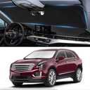 Custom fit Cadillac XT5 Windshield Sunshade for 2017-2023 2024 2025 Cadillac XT5 Accessories Front Window Car Shades Cover for Windshield Sun Visor Screen Protector 210T Reflective Blocks UV Rays