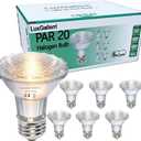 PAR20 Halogen Light Bulbs 6 Pack 120V 50w Dimmable, E26 Medium Base Flood Light Bulbs with 3000k Warm White,High Output Reflector for Kitchen Stove Hood and Range Hood Light Bulb.