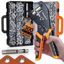 Grommets Tool Kit with 300 PCS 1/2 inch Grommets and Carrying Case,Heavy Duty Eyelet Punch Pliers Set, Precision Eyelet Tool for Canvas, Leather, Tarps, Fabric, and DIY Repairs
