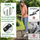 Iron Weeding Rake with Long Handle 2.0, Upgraded 8 Teeths Garden Weed Puller Tool Heavy Duty Gardening Tool for Lawn, Flower Beds & Soil Aeration