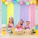 10x7ft Unicorn Backdrop Curtains -Pastel Rainbow Backdrop Photography Background for Girls Party Birthday,Baby Shower,Classroom,Mother's Day Decor-Wrinkle-Free Reusable Fabric,Easy to Hang