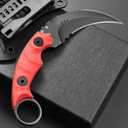 C1691N Fixed Blade Knife,D2 Steel Nylon Fiberglass Handle Outdoor Claw Knife for Survival, Hiking, Camping with Kydex Sheaths(Red)